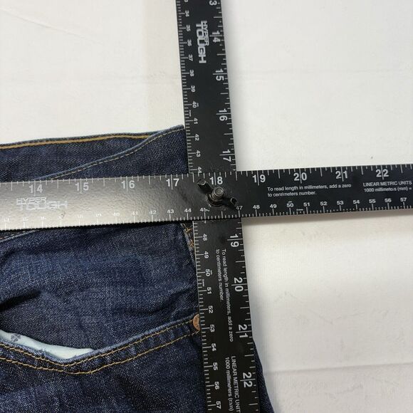 Lucky Brand 221 Original Straight Dark Blue Wash Denim Jeans Pants Men’s W34 L32 - Picture 7 of 8